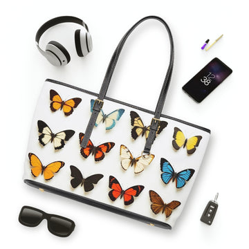 PU Leather Shoulder Bag (Butterflies)