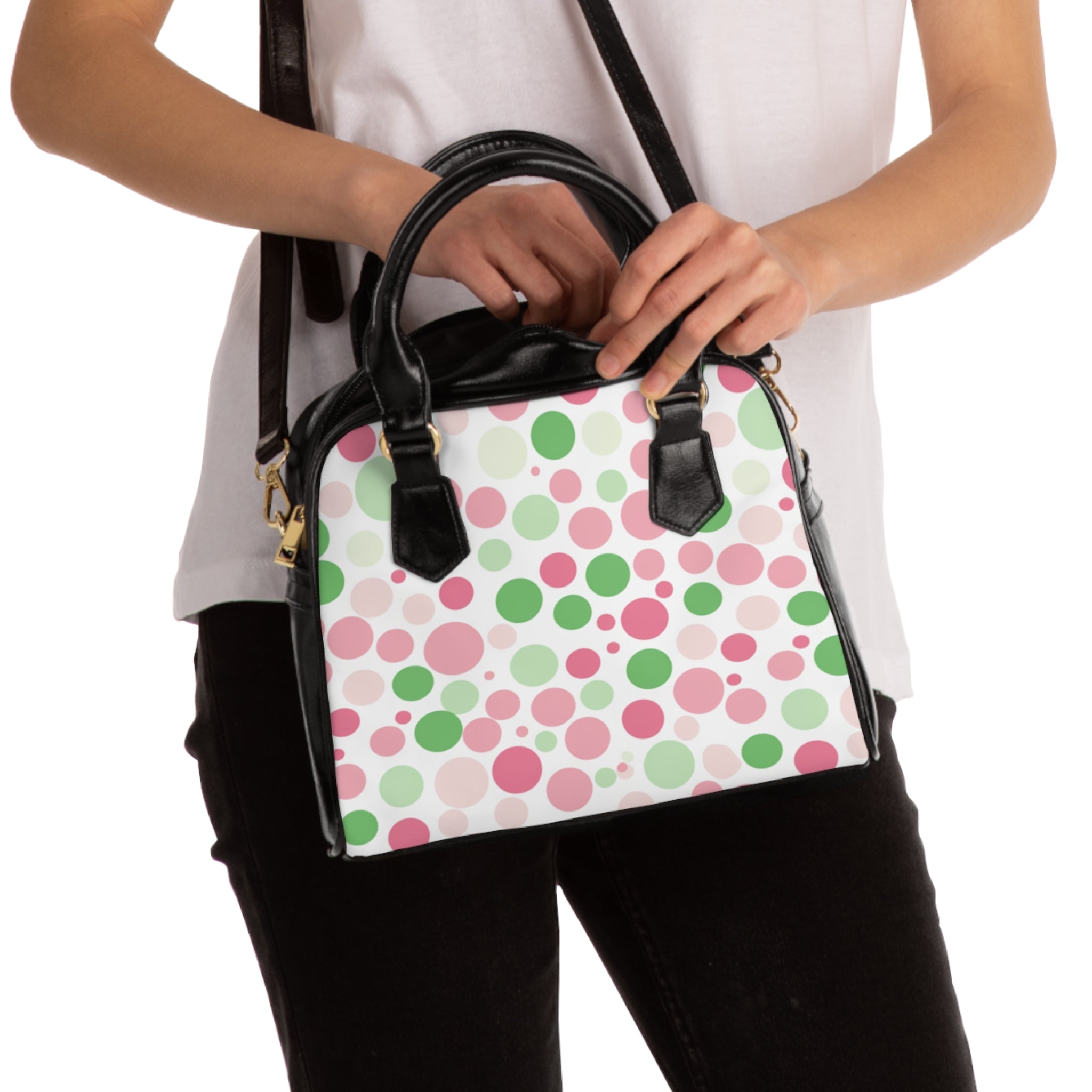 Shoulder Handbag (Polka Dots)
