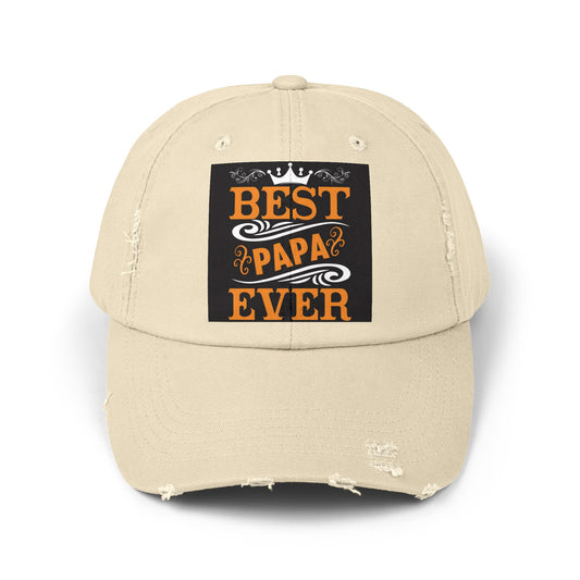 "Best Papa Ever" Unisex Distressed Cap