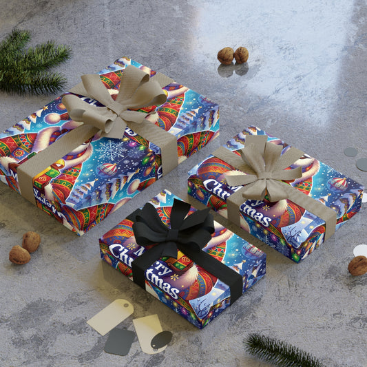 Merry Christmas Gift Wrapping Paper Rolls, 1pc