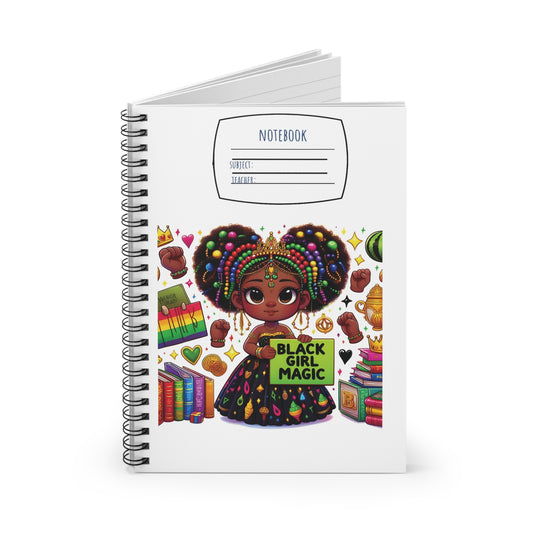 Black Girl Magic Spiral Notebook - Ruled Line
