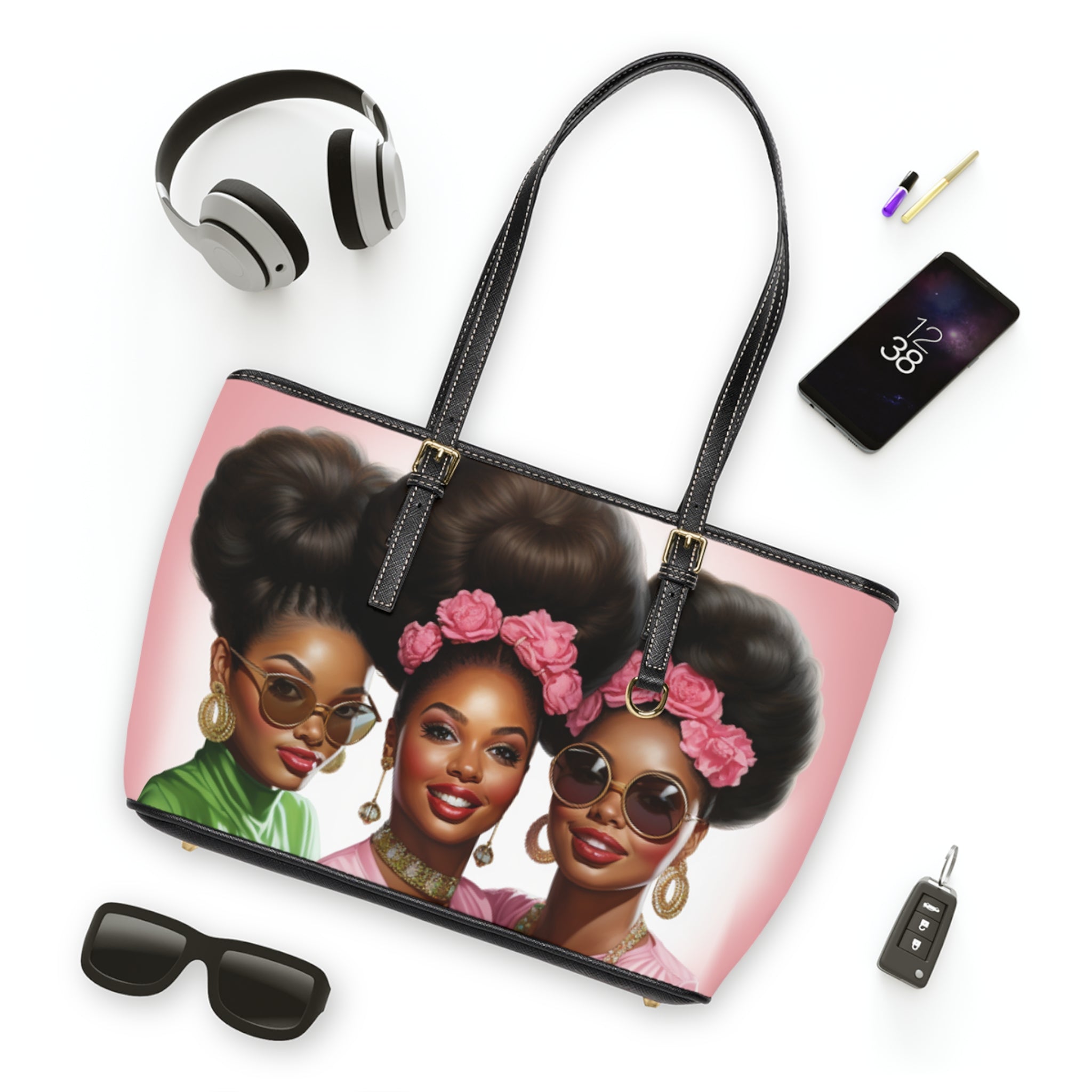 PU Leather Shoulder Bag (Sisters)