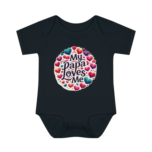 My Papa Loves Me Infant Baby Rib Bodysuit
