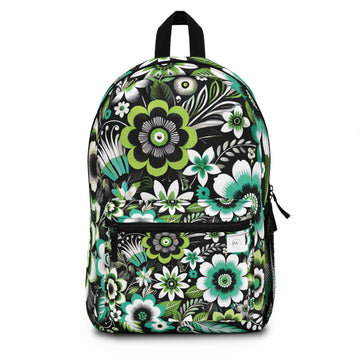 Green Floral Backpack