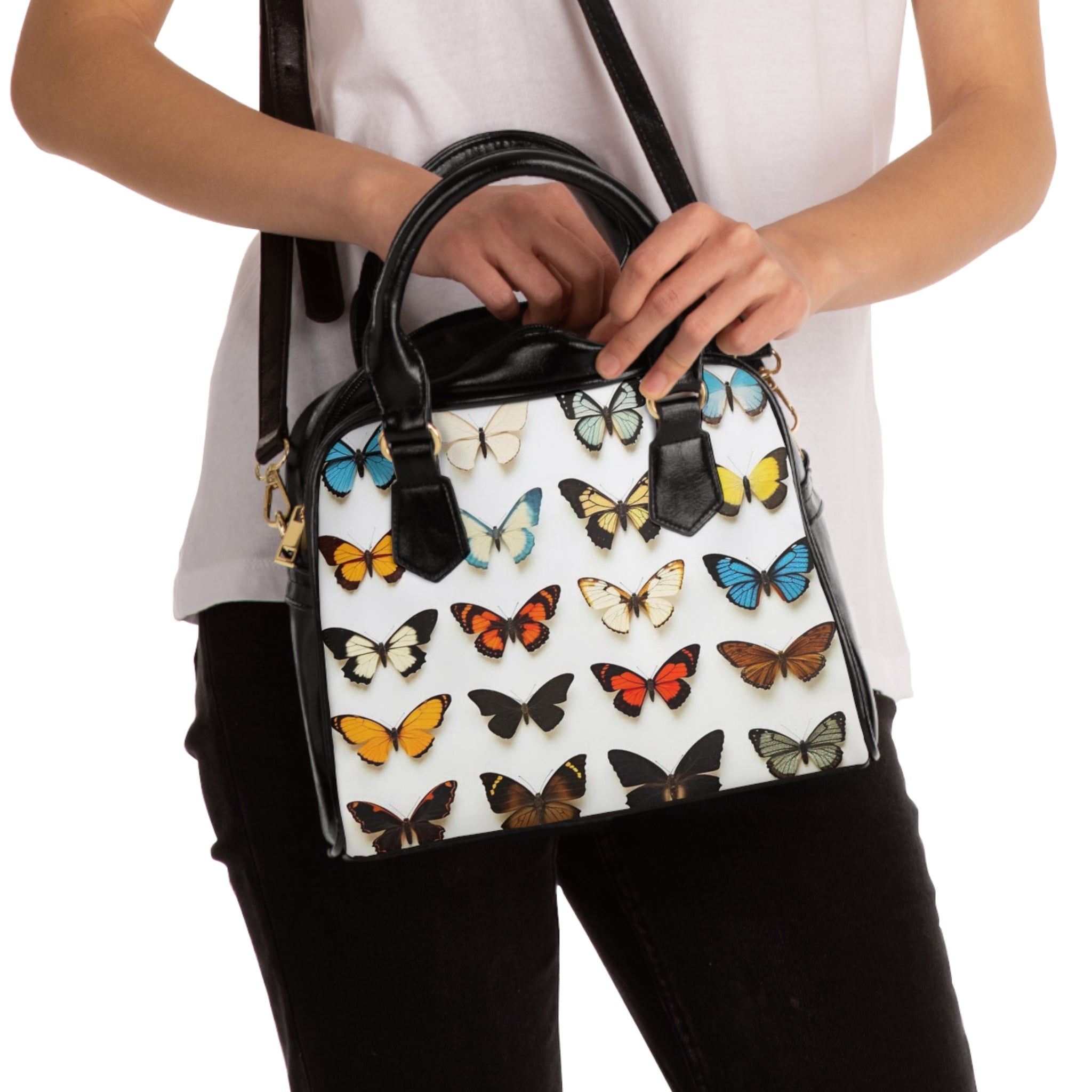 Shoulder Handbag (Butterflies)