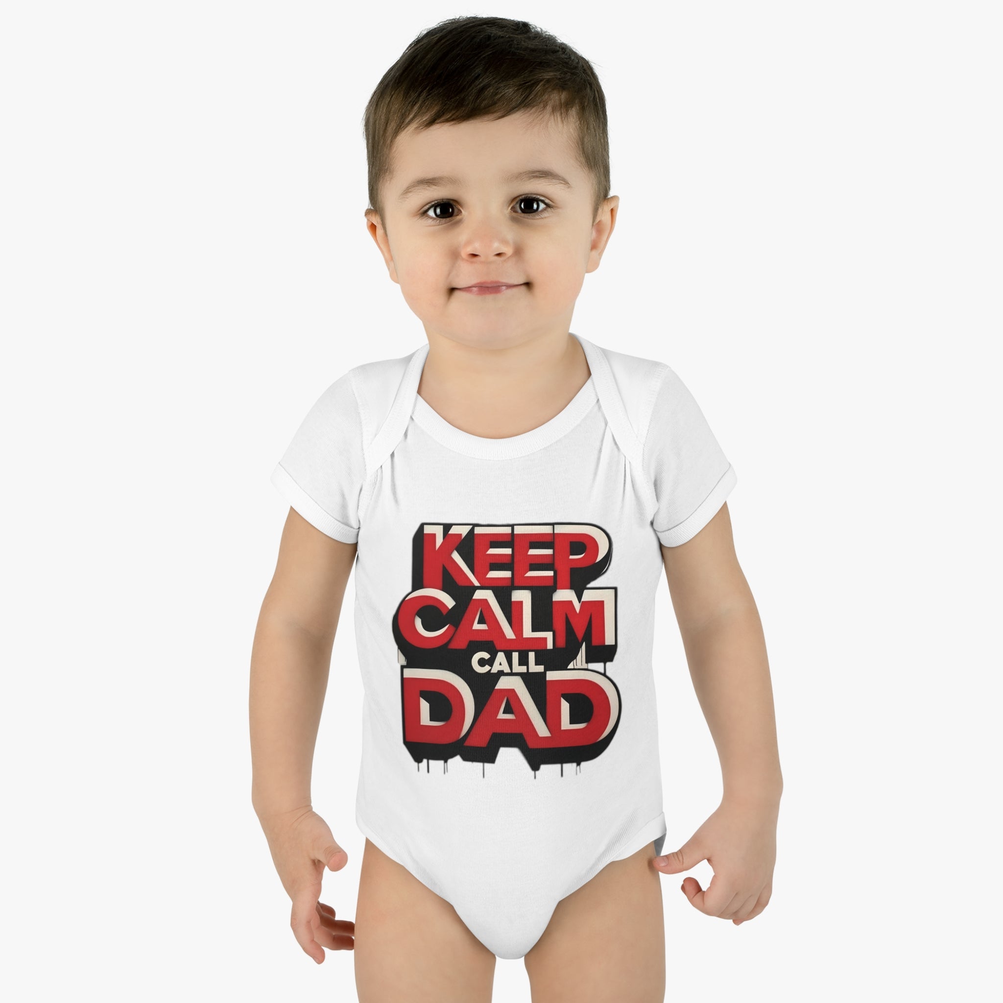 "Keep Calm, Call Dad" Infant Baby Rib Bodysuit