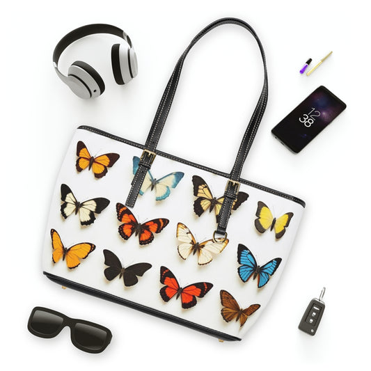 PU Leather Shoulder Bag (Butterflies)