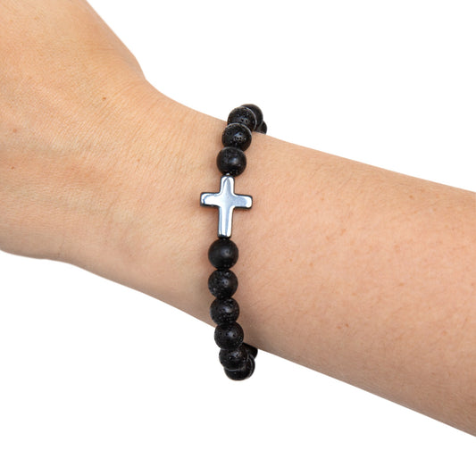World's Best Mom Cross Bead Bracelet