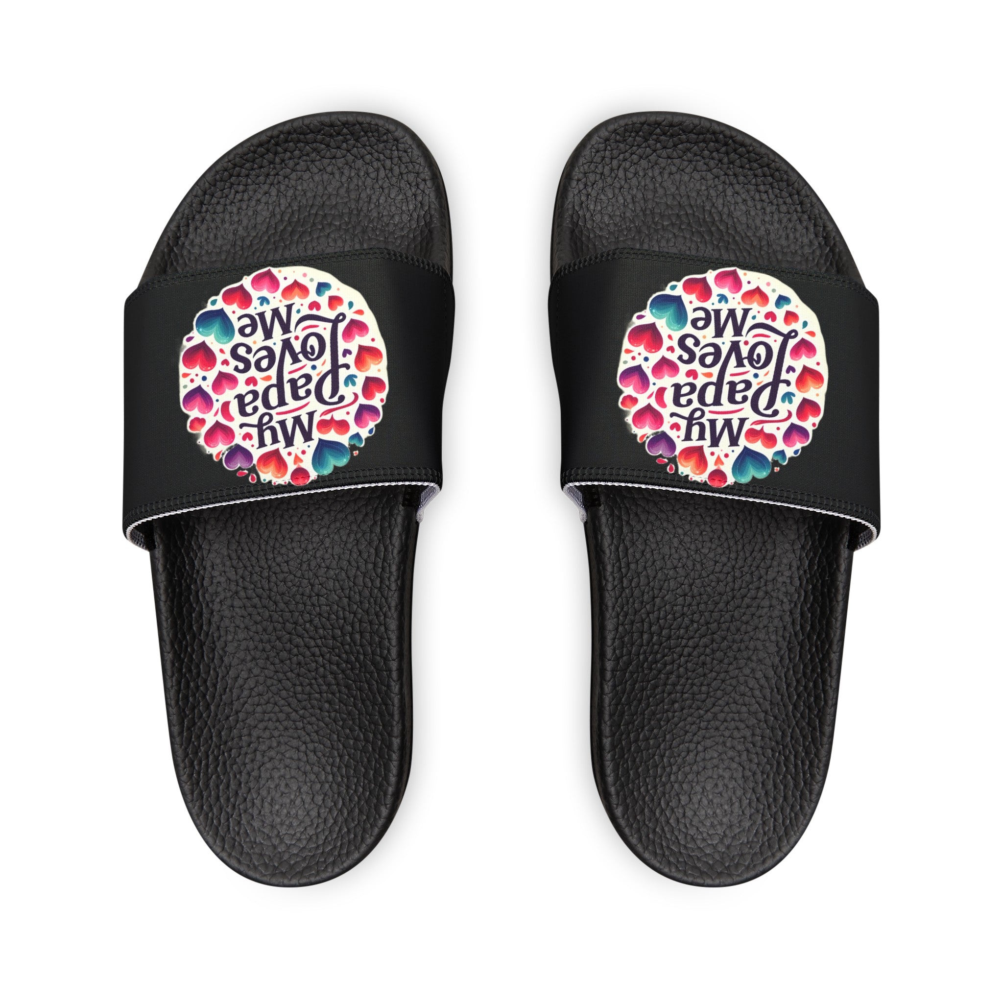 My Papa Loves Me Slide Sandals (Black)