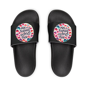 My Papa Loves Me Slide Sandals (Black)