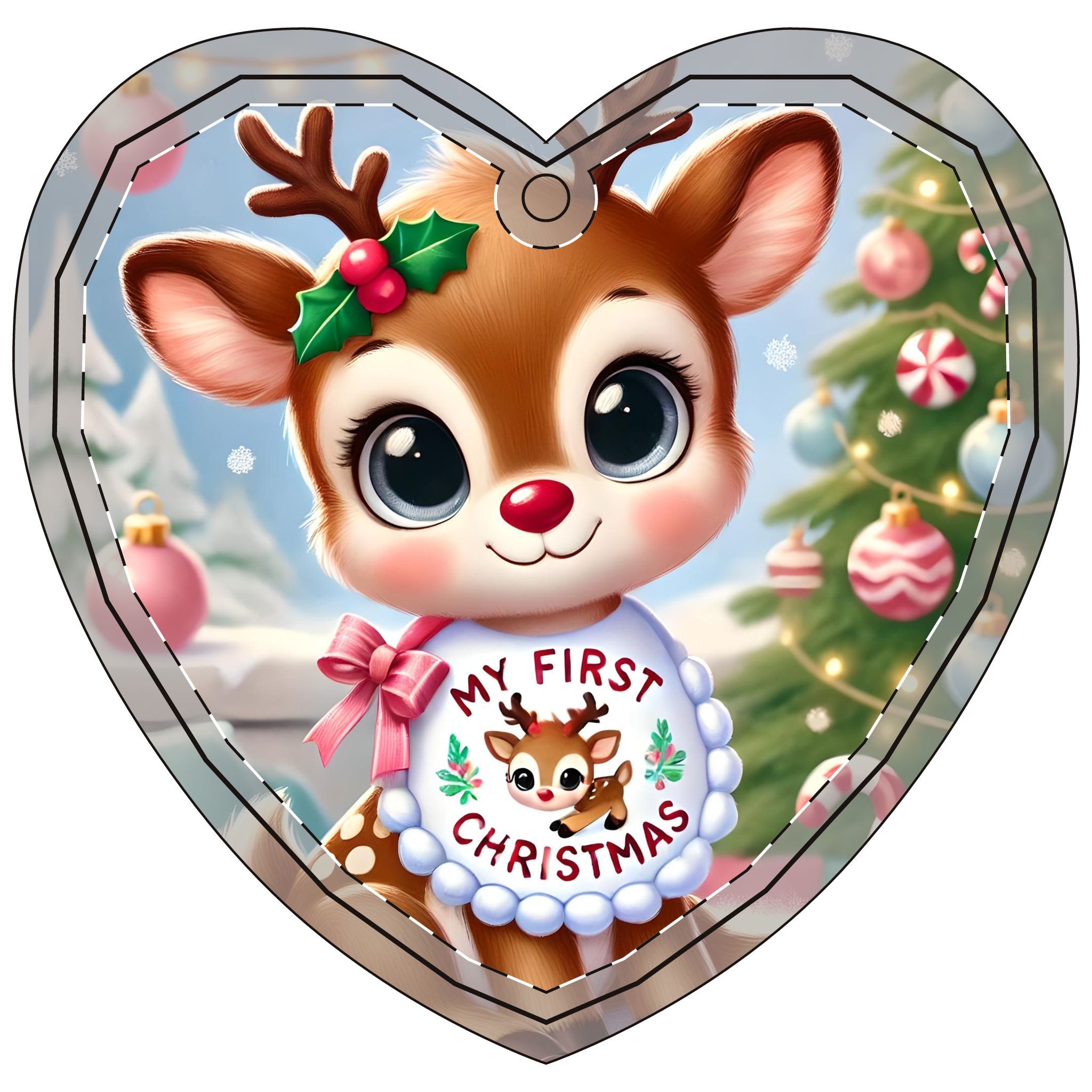 My First Christmas Crystal Glass Ornament