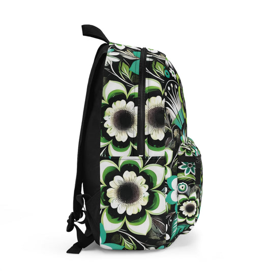 Green Floral Backpack