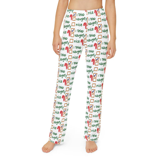 "Holiday Humor Pajama Set - Naughty, Nice... I Tried!" (Kids)