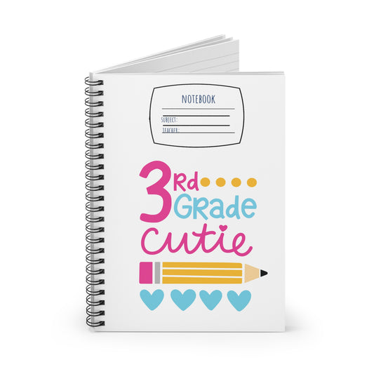 Third Grade Cutie Spiral Notebook - Ruled Line