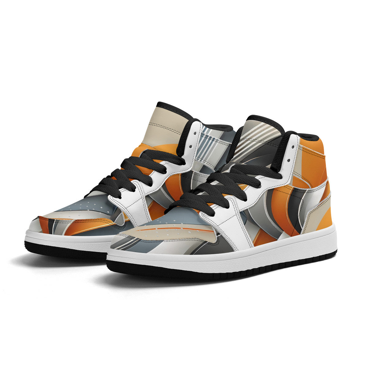 Children High-Top Synthetic Leather Sneakers