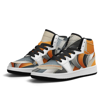 Children High-Top Synthetic Leather Sneakers