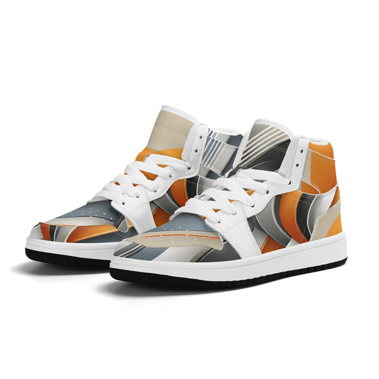 Children High-Top Synthetic Leather Sneakers
